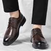 Men's leather Round toe shoes Retro minimalist British style Dress up party grooms wedding High quality shoes New versatile