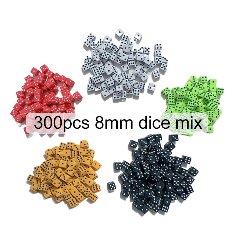 300pcs Dices Colorful 8mm Right Angle Entertainment Supplies Leisure Table Game Props Dafabet for Festival Party Bar TMZ