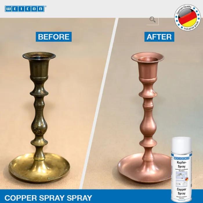 Weicon Copper Spray 400 , Metallic Coating, Temperature-Resistant, Quick-Drying