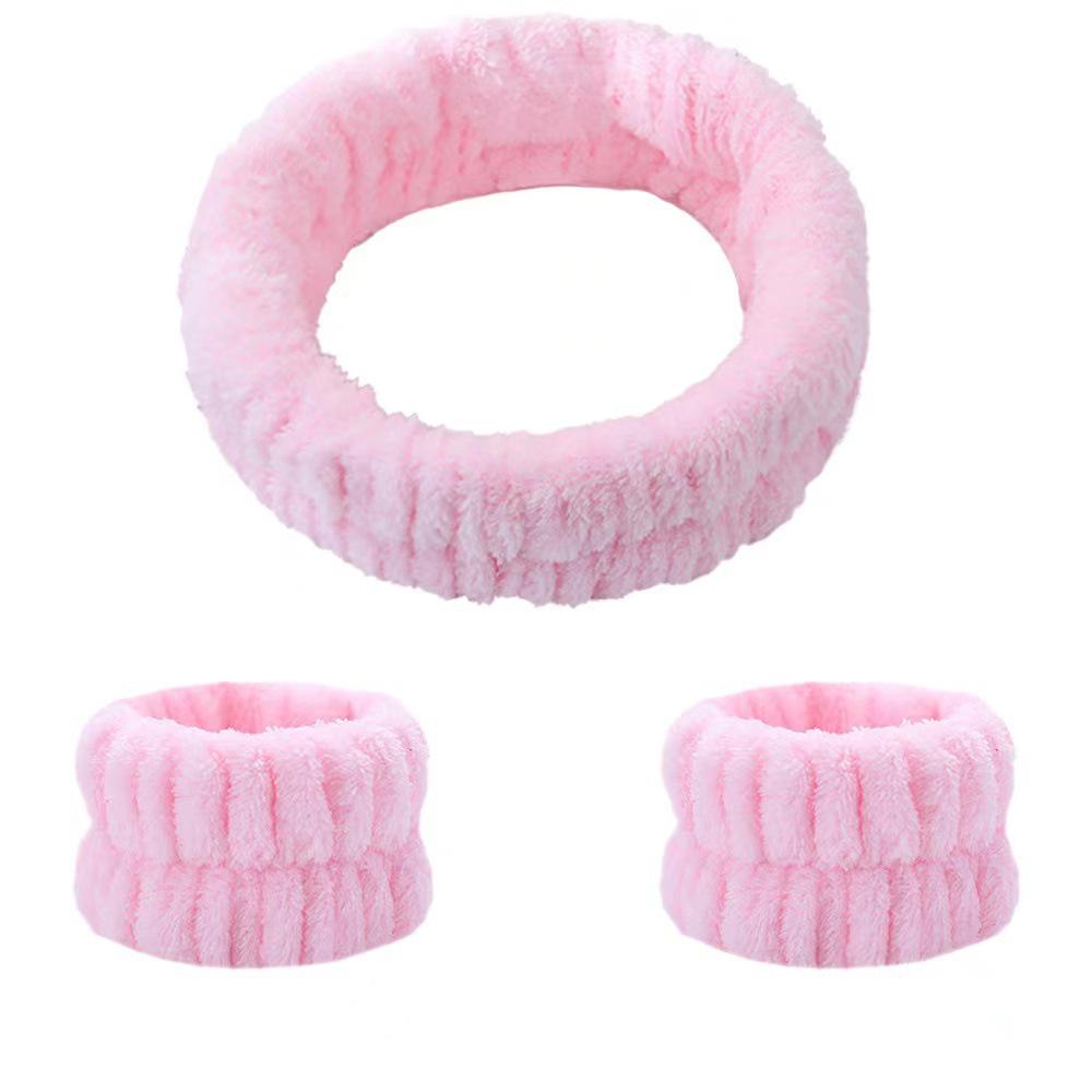 Plush Flannel Absorbent Wristbands & Splash-Proof Headband Set