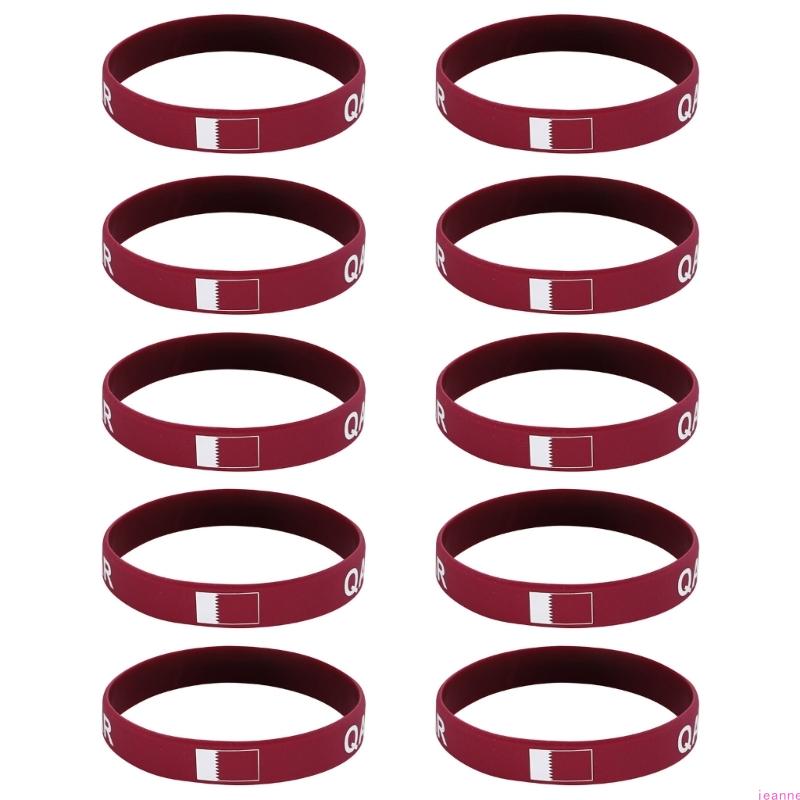 10Pcs/set Soft Elastic 2026 Sports Event Fan Bracelets Showcasing International Team Color Great For Collector