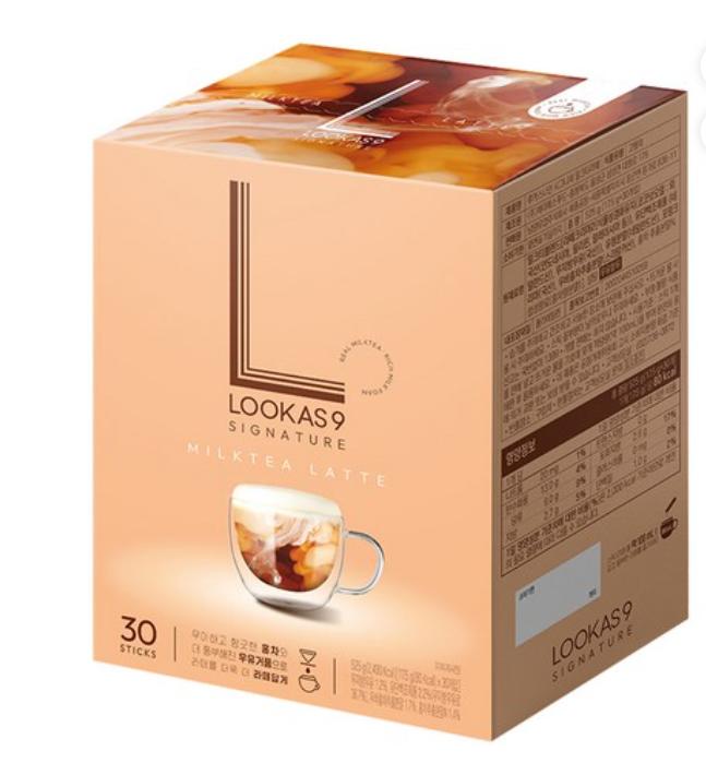 Lucas Nine Signature Milk Tea Latte 30 Sticks – Creamy Korean Instant Milk Tea 1 box