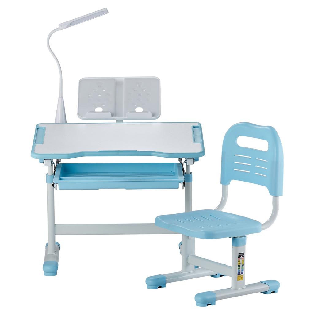 VEVOR Kids Study Chair and Desk Set, Study Desk and Chair for Kids with Table Lamp