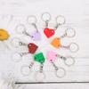 2PCS Love Heart Cute Couples Friendship Building Block  Key Ring Key Buckle Heart Pendant