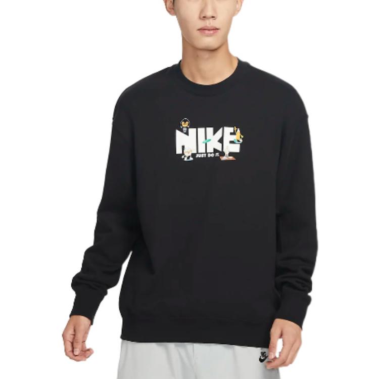 Nike Sweatshirts Men's Black Crew Neck Moderate Regular FN0254-010