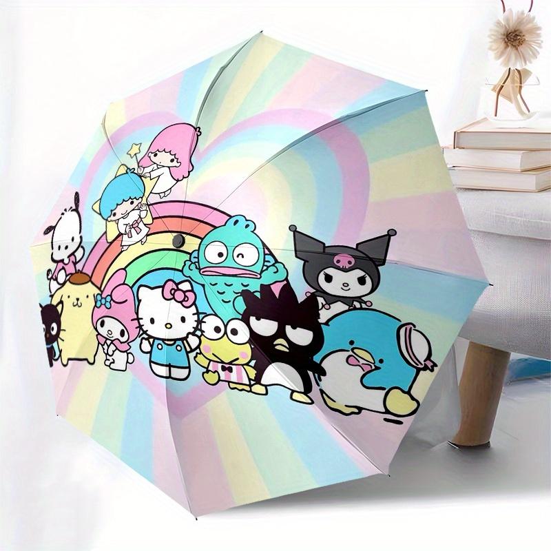 1pc Hello Kitty Rainbow FriendsUmbrella with Plastic Handle,Suitable for All Seasons Home Travel Outdoor UmbrellaSanlio146