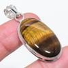 Natural Tiger Eye Gemstone 925 Sterling Silver Jewelry Pendant 1.85" M7e97