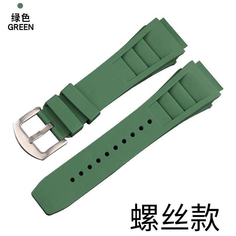 

New 25mm Red Black Green Gray Blue Fresh ear style Rubber Watchband For Richard Mille strap for RM011 Mille Bracelet watch band 21mm