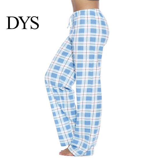 Loose Leg Women Trousers Long Pants Elastic Drawstring Waist Wide Casual Checked Pattern for Sporty Style Fit Home Versatile Leisure