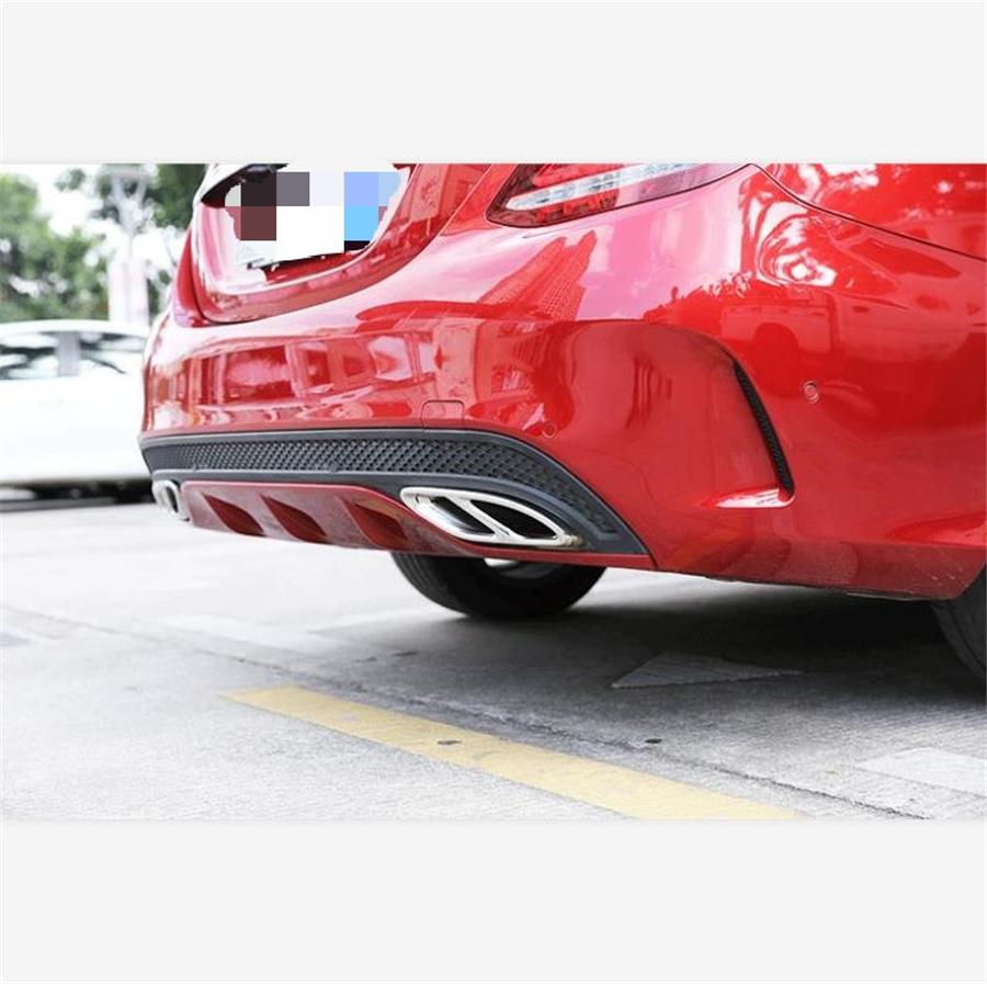 For Mercedes Benz A/B/GLE/GLC/E Class Car Rear Exhaust Tail Pipe Cover Trim Accessories Stainless Steel