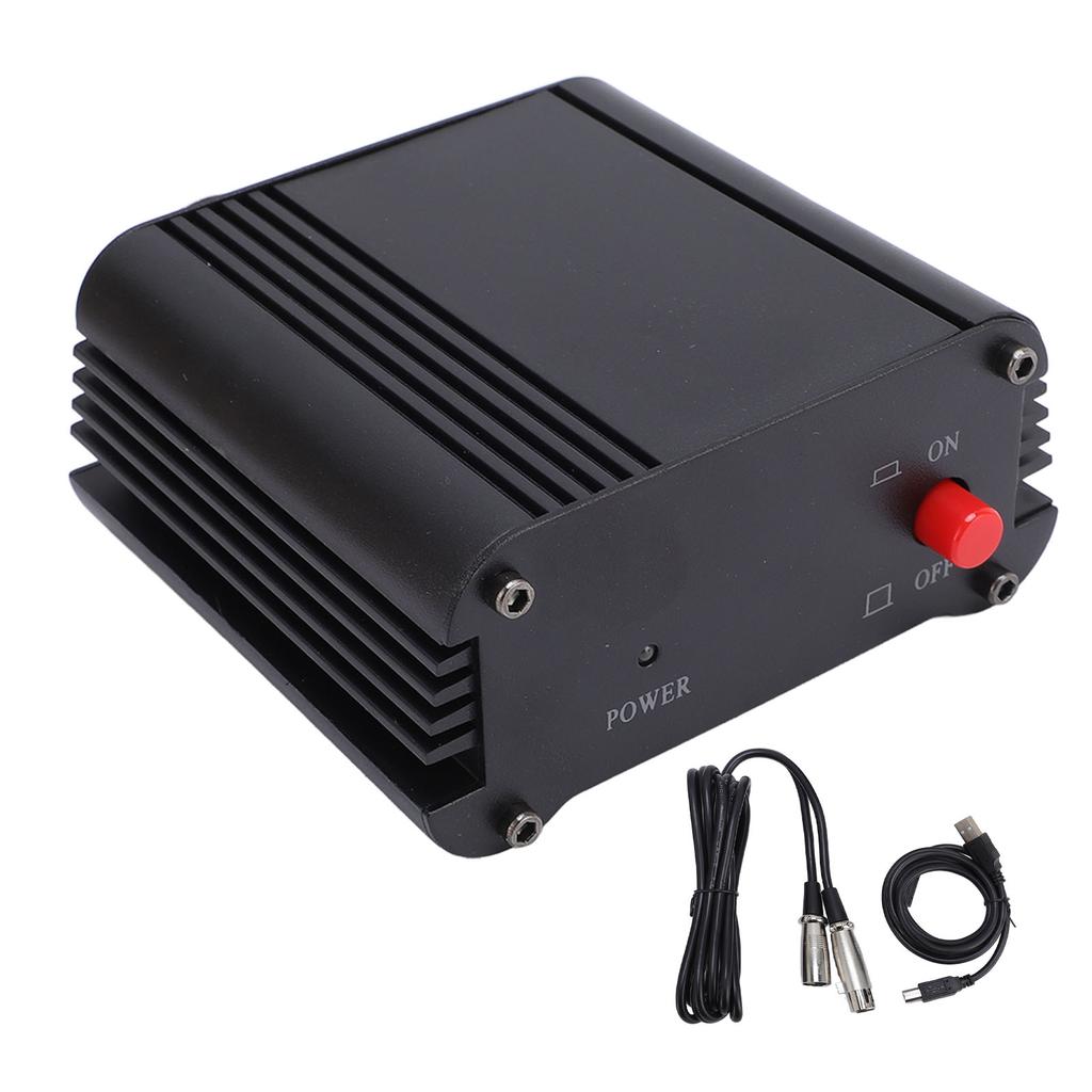 48V Phantom Power Supply USB A Power Interface for Large Diaphragm Microphone Mixer Standard XLR
