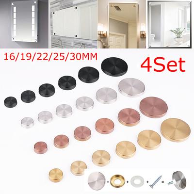 4 Sätze Edelstahl verdicktes Glas Acryl verdeckte langlebige Glasbefestigungskappen 16/19/22/25/30mm