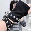 Y2K Millennium Hot Girl Rivet Strap Gloves Punk Style Subculture JK Girl Wasteland Style Accessories Sleeves Cosplay