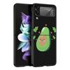 Cute Avocado Baby Yoga Phone Case For Samsung Z Flip3 Flip4 Flip5 Shell For Z Flip 3 Flip 5 4 5G Black Hard Folding Back Cover