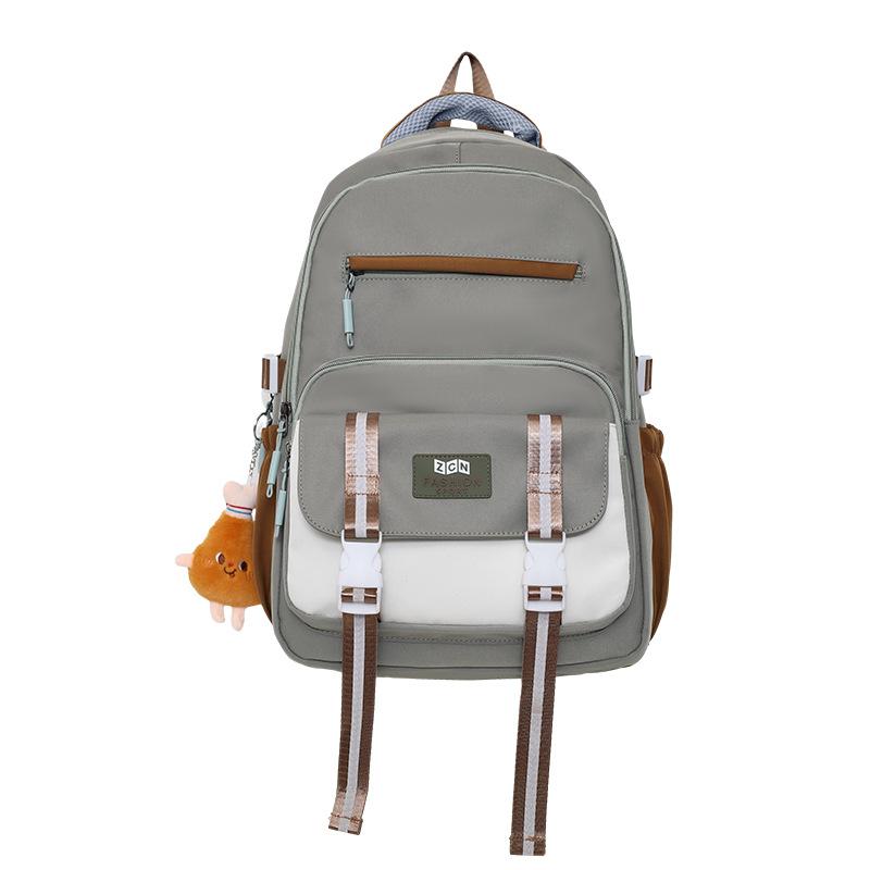 New large-capacity backpack, female college backpack, men's schoolbag, fashionable and versatile, campus style ins