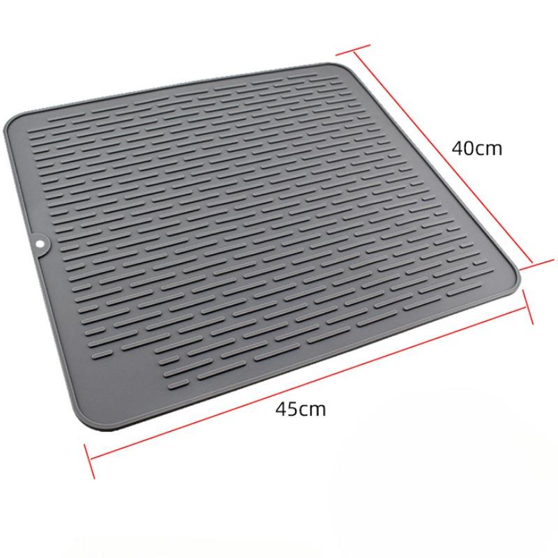 Kjøkken Silikon Bordbrikke Dreneringspute Sklisikker Lett å Rengjøre Isolert Bordbrikke Hjemmebord Multifunksjonell Skåldreneringsmatter Underlag