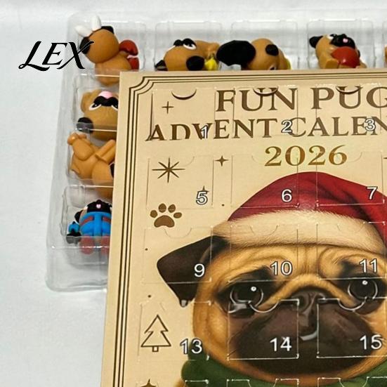 Decorative PVC Miniatures 2026 Owl/Dog Advent Calendar, 24 Days Christmas Countdown with Mini Animal Theme Surprise Figurine Ornaments, Collectible
