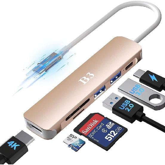 USB C Hub USB C To HDMI MultiPort Adapter for MacBook Pro, 7 In 1 Dongle with 4K HDMI/100W PD/USB 3.0 & 2.0/ SD/TF Card Reader Compatible for MacBook