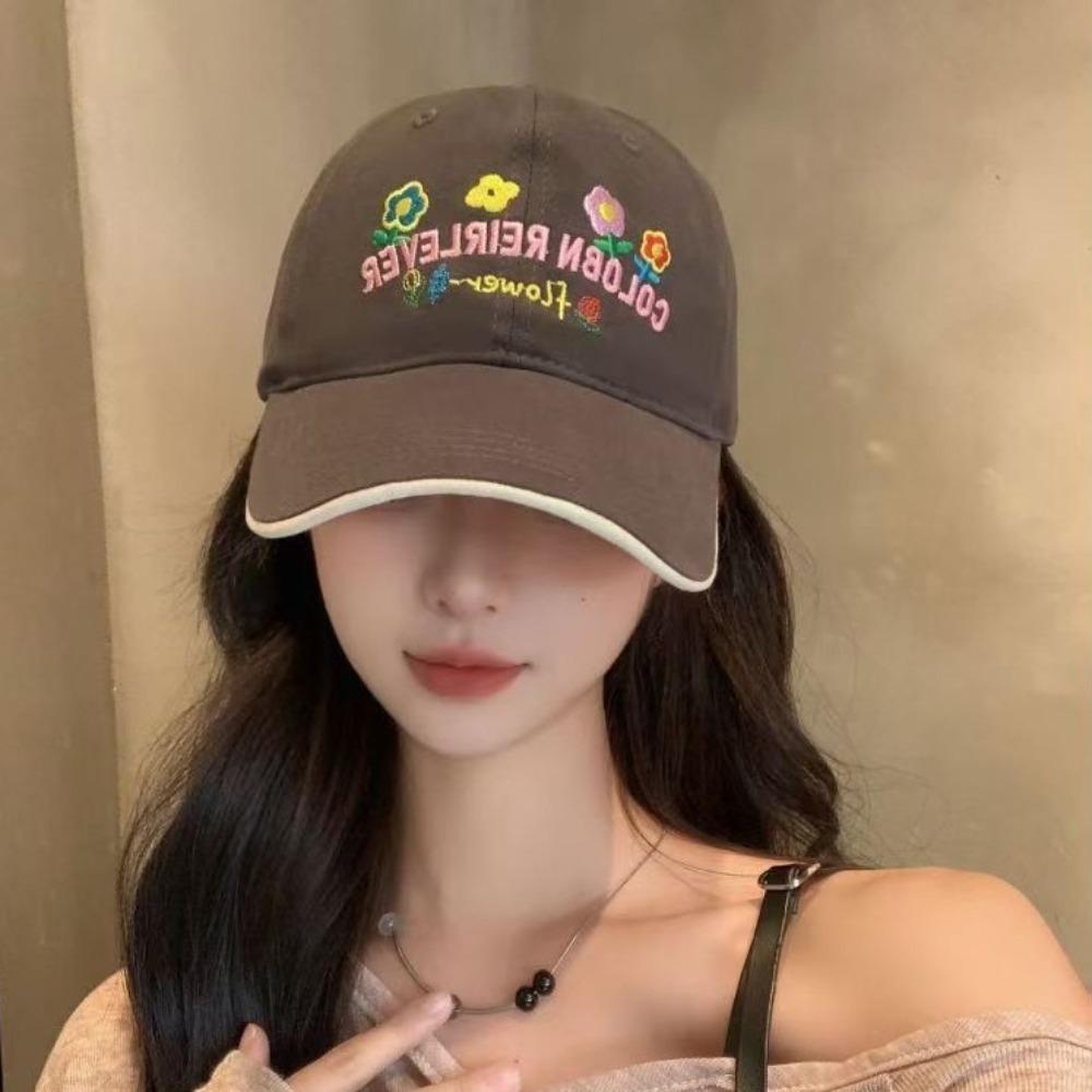 Little Flower Sun Hat Korean-Style Peaked Cap Leisure Baseball Cap for Women  Summer