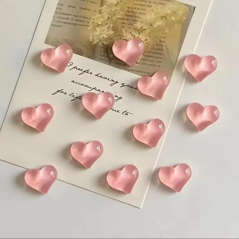 10pcs Pink Love Fridge Magnets Festival Gifts Heart-shaped 3D Refrigerator Stickers Valentine's Day Decoration