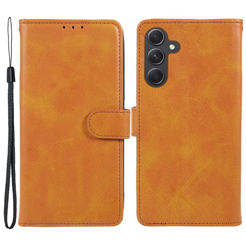 

For Samsung Galaxy S24 FE Case Flip Folio Leather Cell Phone Cover with Credit Card Holder Khaki