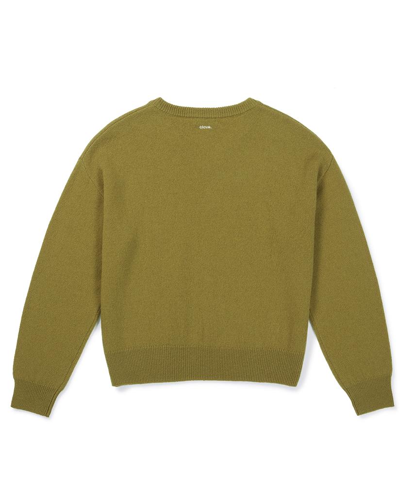 CLOVE [26Fw CLOVE] V-Neck Knit Pullover (Olive)