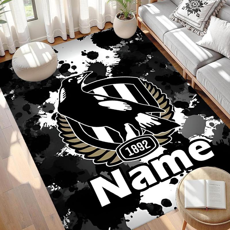 Custom Name Personalized Football Club Print Carpet, Versatile Home Decor Rug, for Playroom, Apartment, Balcony, Entryway, Hallway Gift
