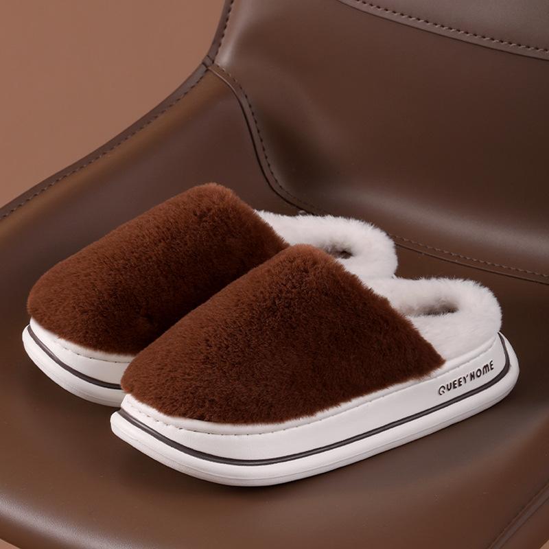 2025 New Cotton Slippers Women's Autumn and Winter Indoor Home and Outdoor Wear Heightening Soft Soles Plush Warm Shoes Men