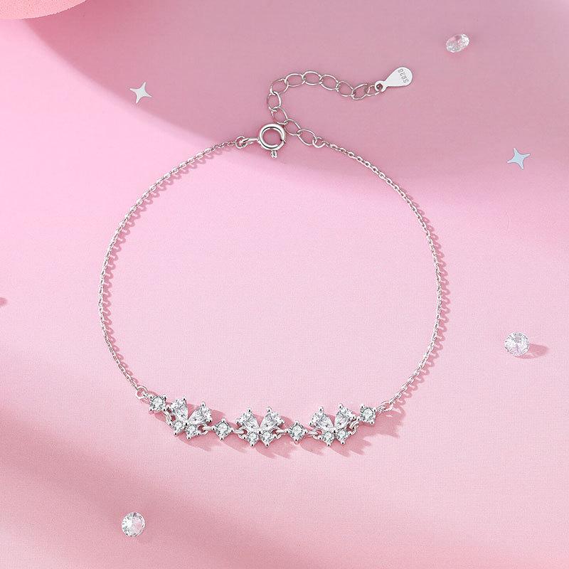 Tichia S925 Sterling Silver Butterfly Bracelet: Elegant, Versatile, and Sparkling Hand Jewelry for Women
