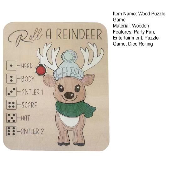 Holiday Roll A Reindeer Dice Game Family Entertainment Santa Claus/Reindeer Dice Rolling Game Christmas Party Puzzles Games