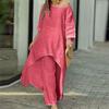 Irregular Long-Sleeve Wide-Leg Pantsuit Irregular Long Sleeve Loose Pants Suit