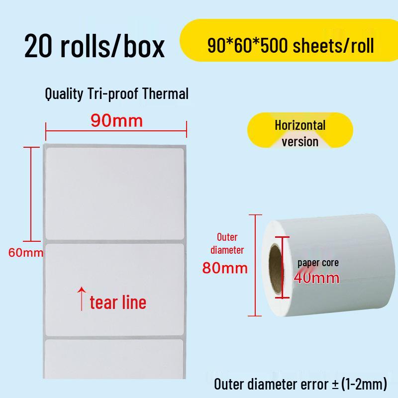 Durable Self-Adhesive Thermal Paper Barcode Labels for Printing 