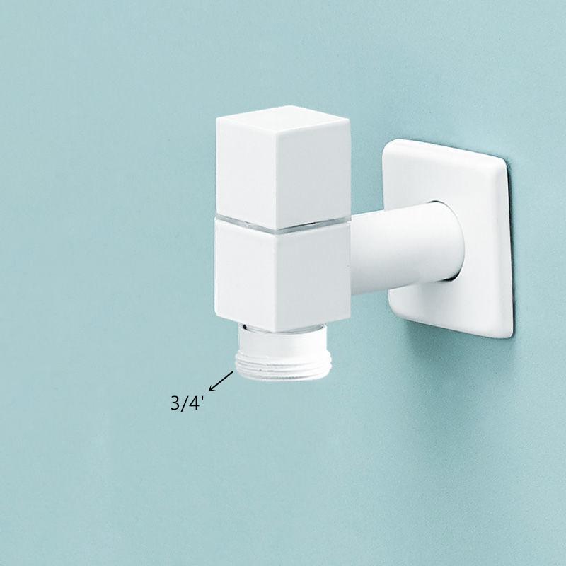 

1PC Brass White Bibcock Balcony Toilet Mop Pool Tap Short Washing Machine Faucet Single Cold Quick Open Faucet Thread G1/2