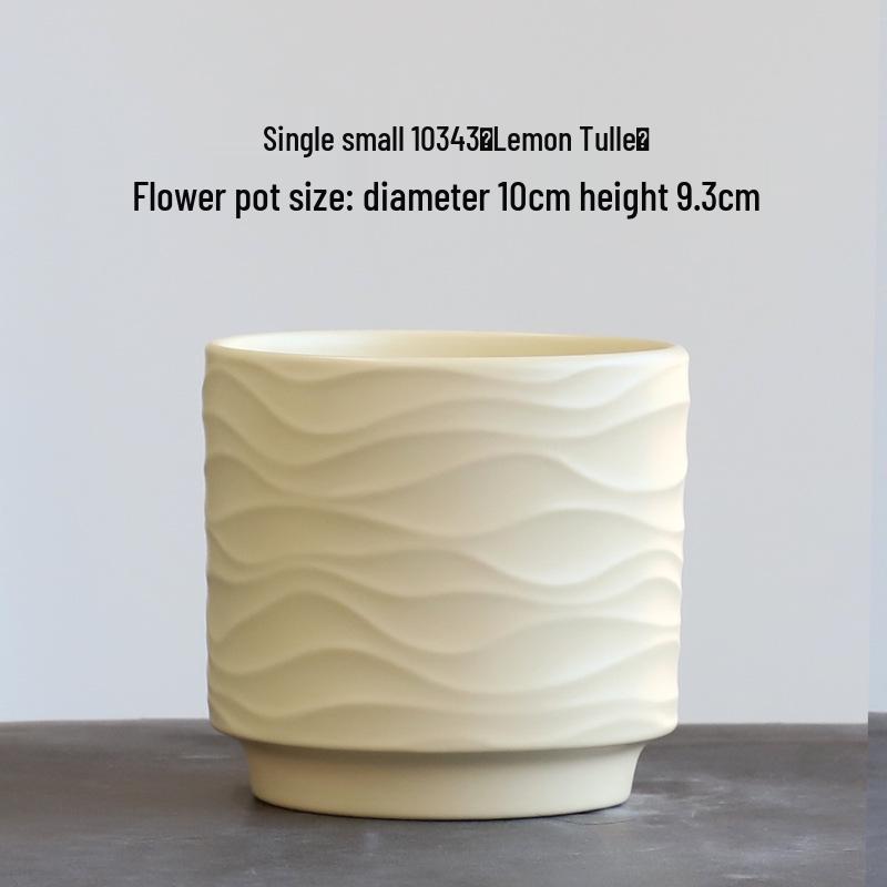 Nordic Minimalist Ceramic Flower Pot with Tray for Phalaenopsis, Orchid, and Succulent Plants