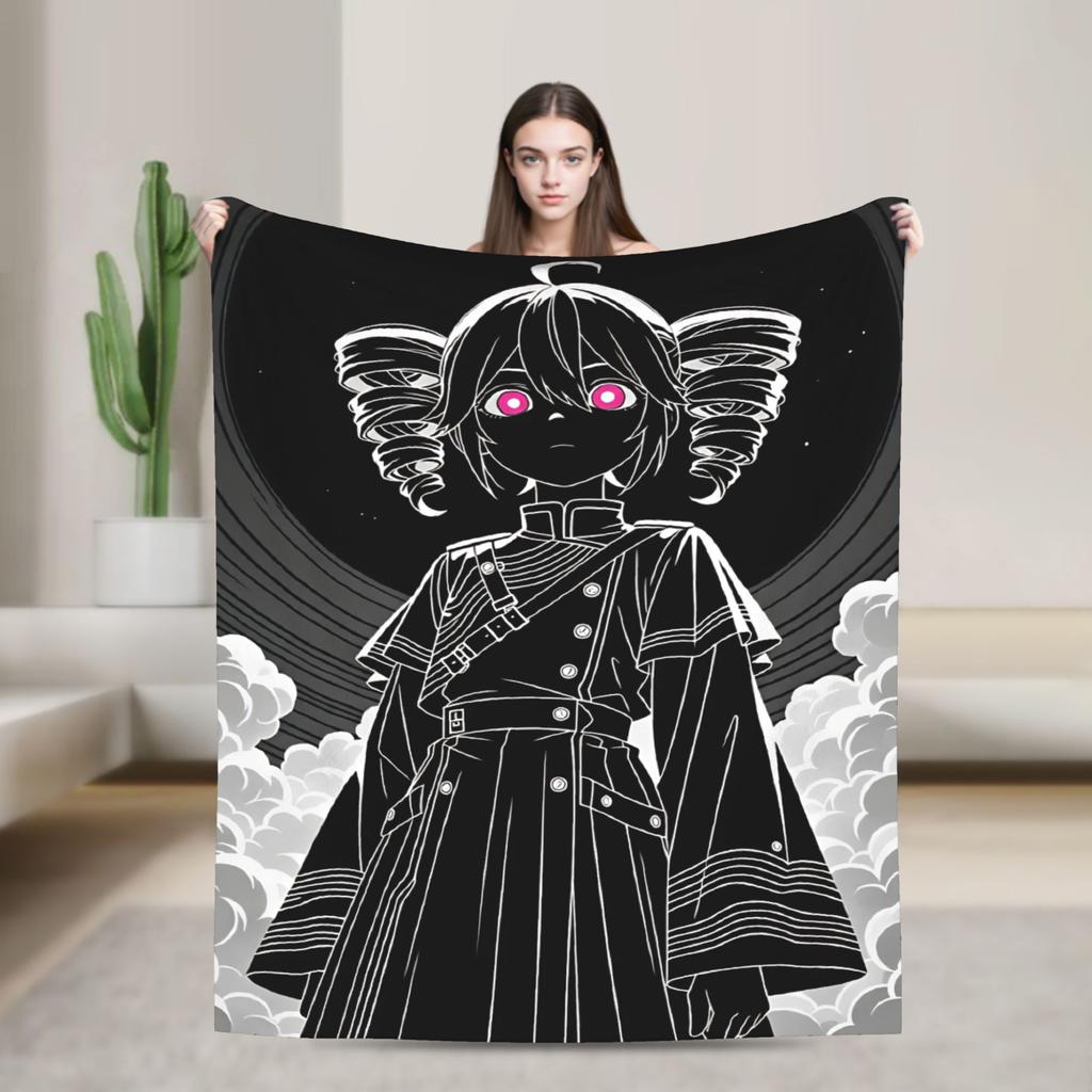 Soft Warm BlanketBoy Girl Camping Kasane Teto Character Throw Blanket Flannel Bedspread For Couch Street Trend Sofa Bed Cover