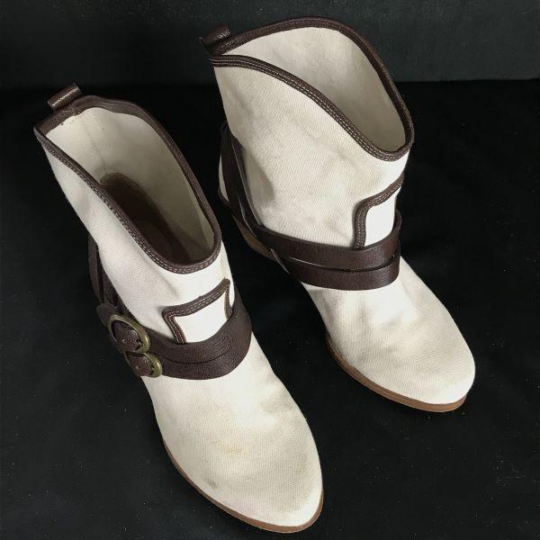 SEE BY CHLOE Leather Short Boots White 36 / 22.5-23.5 Engineer Western(USED)