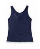 Naien Dot Button Lace Sleeveless