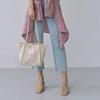 Embroidered Lace Double Canvas Shoulder Bag _ [Natural]