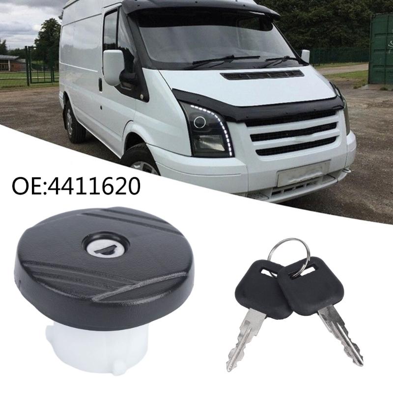 Plastic Locking Gas Tank Cap Assembly, 4411620 Style Fuel Filler Cover with Keyed Opening for Transit MK6 MK7 Worn or Missing Cap Repair Replacement