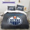 Custom Name,Edmonton Oilers Pattern Bedding Home Decoration Birthday Gift ( 1 Duvet Cover + 2 Pillowcase, Without Core),fan Merchandise.