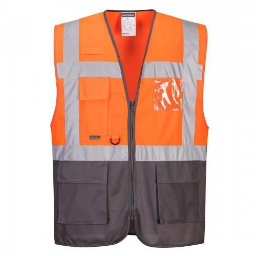 

Portwest Mens Warsaw Contrast Hi-Vis Vest 3XL помаранчевий/Темно-синій