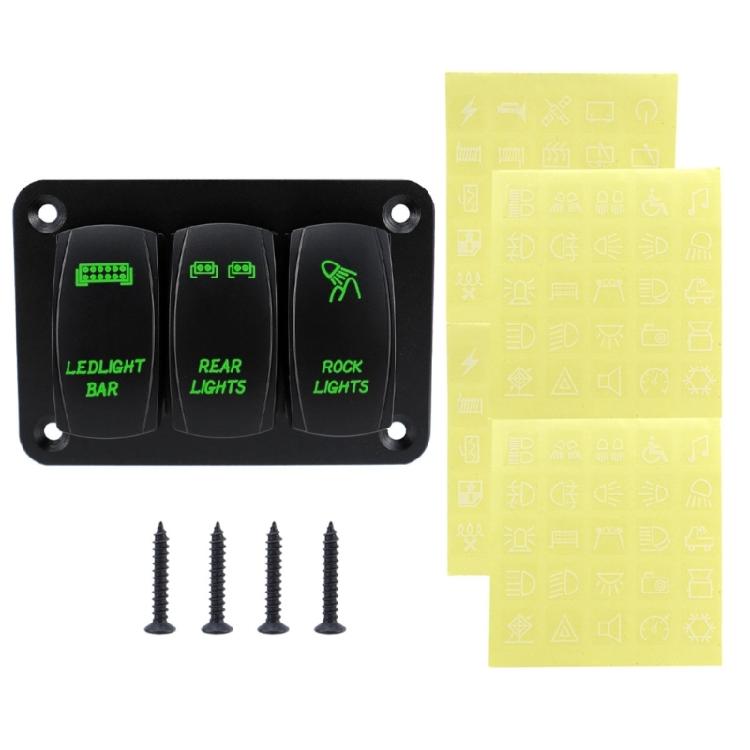 Multifunctional 12V 24V Car 2 Gang/3 Gang Rockers Switch Panel with LED Indicators for Enhances Vehicle Lighting Control