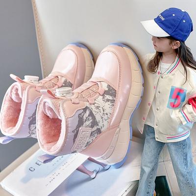 Botas de Nieve para Niños Nuevas Invierno para Niños a Prueba de Frío Más Terciopelo Cálidas Zapatos de Algodón Botas de Algodón de Caña Alta para Niños Medianos y Grandes