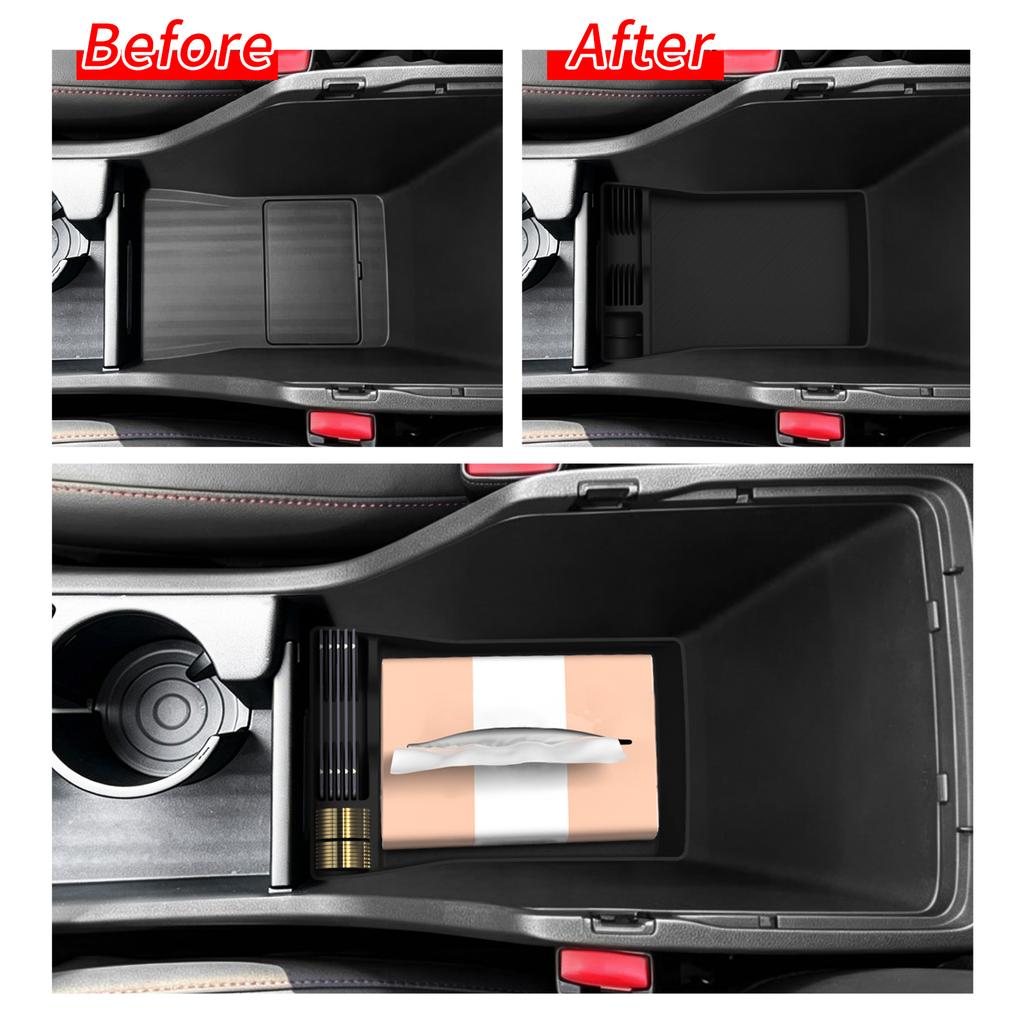 Smabee for Hyundai Kona 2024-2026 Silicone Center Console Armrest Lower Storage Box Car Interior Accessories Black