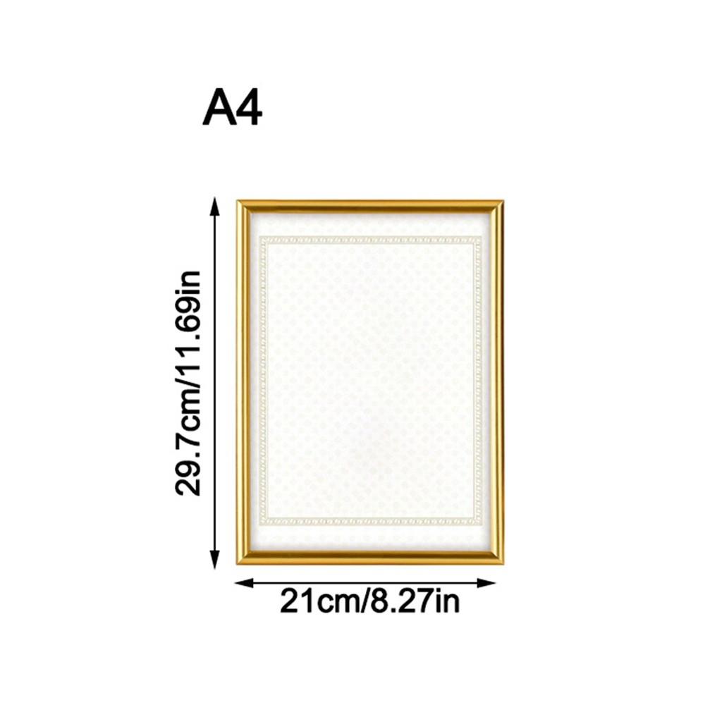 Decorative Ornaments A4 Certificate Frame PVC DIY Wall Commercial Photo Picture Frame Document Holder Frame
