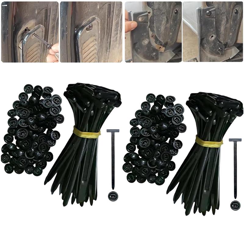 Nylon Universal Cable Tie Buckle-Heavy Duty Zip Ties Holder with Pin Button Design Plastic Cable Ties Tool Fasteners Car Body
