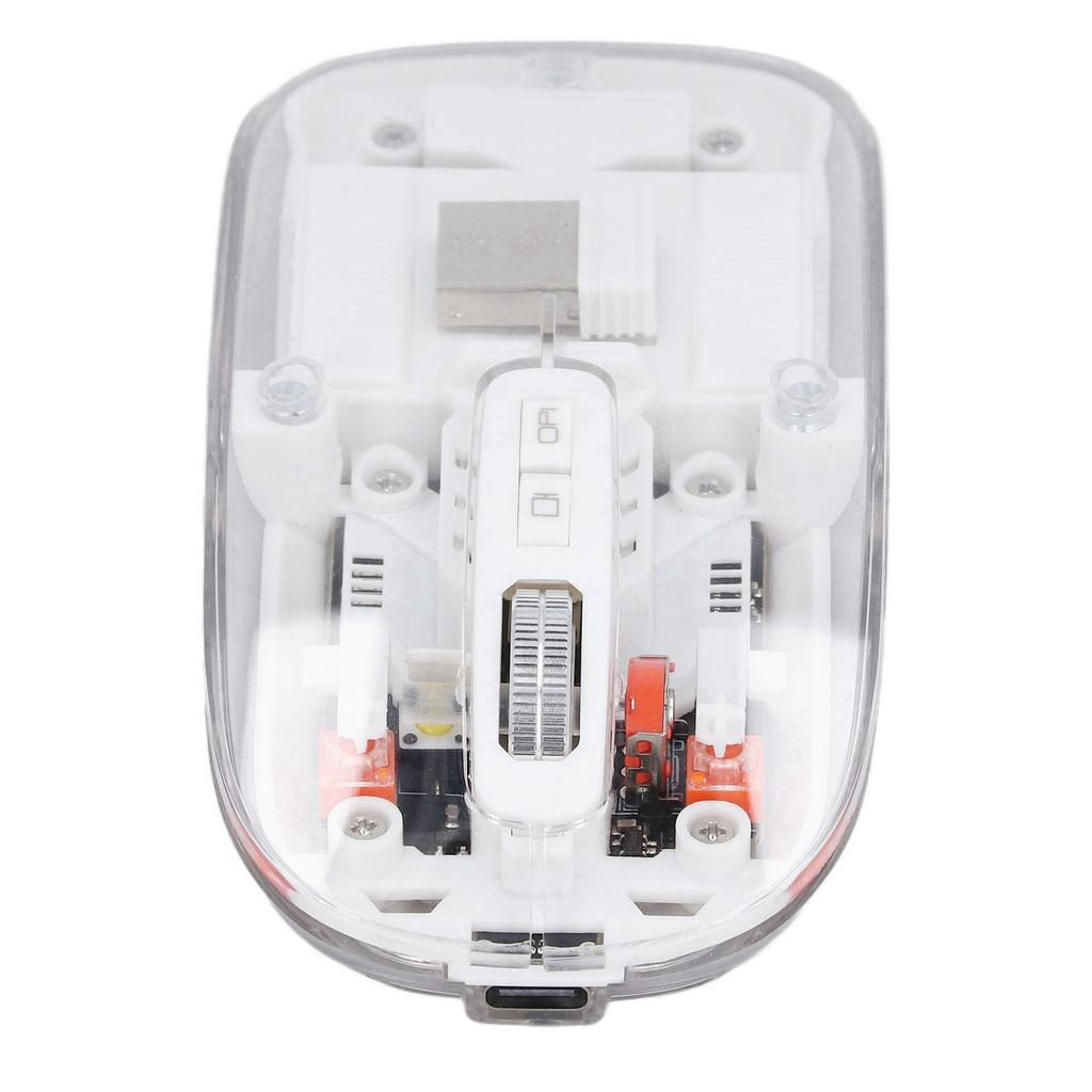 Wireless Mouse 1 2 2.4GHz 3 Mode Silent DPI Rechargeable Transparent Mouse for PC Laptop Tablet
