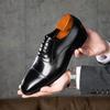 Zapatos Oxford de Cuero Genuino para Hombre de Moda para las Cuatro Estaciones con Punta Cuadrada y Cuero de Capa Superior para Zapatos de Vestir de Negocios para Hombre