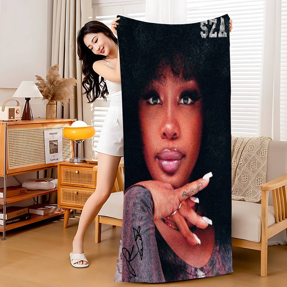 New Music Album SZA Sos Microfiber Blanket Quick Drying Beach Towels Oversized Printing Super Absorbent Pool Towel Blanket