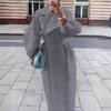 Retro European & American Lantern Sleeve Wool Coat with Large Lapel for Autumn and Winter